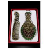 Ornate Peacock Vanity Set
