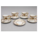 Japanese Ornate Decorated Demitasse Cups & Saucers