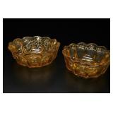 Amber Pressed-Glass Bowls