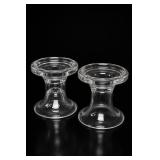 Clear Glass Pedestal Candle Holders