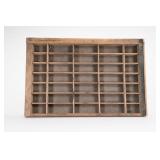 Wooden Compartmented Typesetters Display Tray