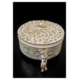 Ornate Glass Covered Bonbonniere