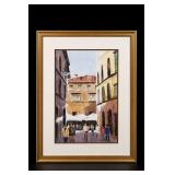 J Evans European Street Scene Framed Artwork