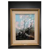 George Deaca Framed Floral Artwork Original