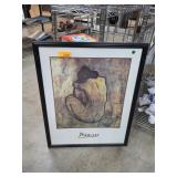 Picasso-Labeled Framed Seated Figure Art