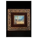 Framed Tower Landscape Painting