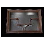 Wood-Framed Wall Mirror With Shelf
