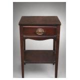 Dark Wood Nightstand With Drawer