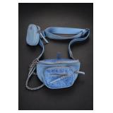 Steve Madden Blue Bum Bag And Pouch