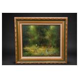 L. Kohn Signed Children Landscape Painting