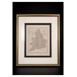 Framed England And Wales Map