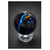 Blue Swirl Art-Glass Sphere