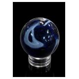 Dark Blue Swirled Glass Sphere