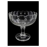 Duncan & Miller Teardrop clear glass compote