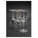 Clear Glass Stemmed Drinking Glasses