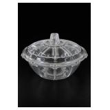 KIG Indonesia Beaded Panel Clear Glass Candy Dish