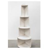 White Painted Corner Wall Mount Shelving Unit