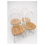 White Spindle-Back Dining Chairs