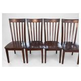 Dark-Finished Slat-Back Dining Chairs