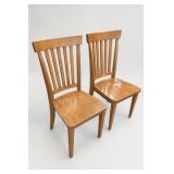 Wooden Slat-Back Dining Chairs