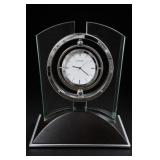 Danbury Glass Wood Mantel Clock