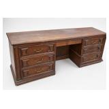 Vintage Wooden Kneehole Writing Desk