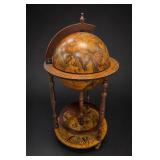 Globe-Shaped Wooden Cabinet