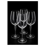 Clear Glass Textured-Stem Wine Glasses Qty 4