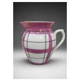 CZECHOSLOVAKIA Pink-And-White Geometric Pitcher