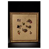 Vintage Mushroom Needlepoint Wall Decor