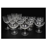 Etched Leafy Stemmed Glasses