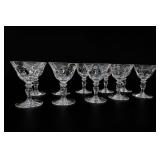 10 pc Faceted Clear Glass Goblets