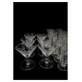6pc Etched Floral/Leaf Decoration Clear &