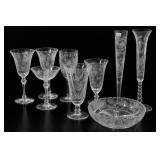 Etched Floral & Leafy Glassware Collection
