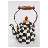 MacKenzie-Childs Checkered Enamel Teapot Unused