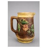 Antique Victorian Majolica Dogwood Mug