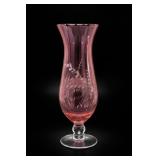 Cranberry Frosted or Etched Decoration Vase