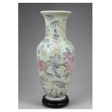 Chinese Ceramic Famille Rose Floral Bird Vase