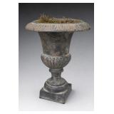 Dark-Finished Iron Decorative Urn Heavy