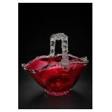 Murano? Applied/Crimped Art Glass Bowl