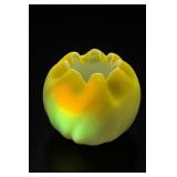Uranium-Fluorescing Glass Rose Bowl