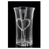 Boda Raised Heart Glass Vase