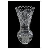 Heavy Crystal Faceting W/ Starburst Vase