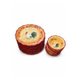 Rooster Theme Ceramic Plates, 7 Bowls