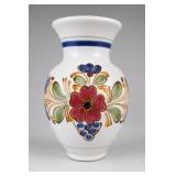 Hand-Painted Floral Ceramic Vase Portugal