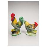 Wales Ceramic Rooster & Hen Figurine Pair
