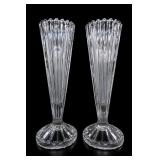 Clear Glass Fluted Vases