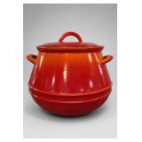 Descoware Enameled Metal Covered Bean Pot