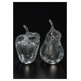 Clear Glass Fruit Sculptures