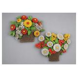 Syroco Floral Basket Wall Plaques